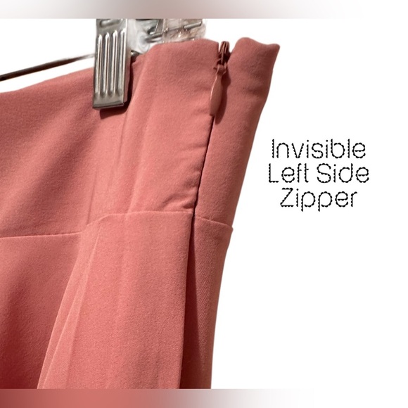 NWT Women’s Vintage Style High Waist Side Zip Flair Shirt Dusty Pink Size XL - Picture 6 of 10